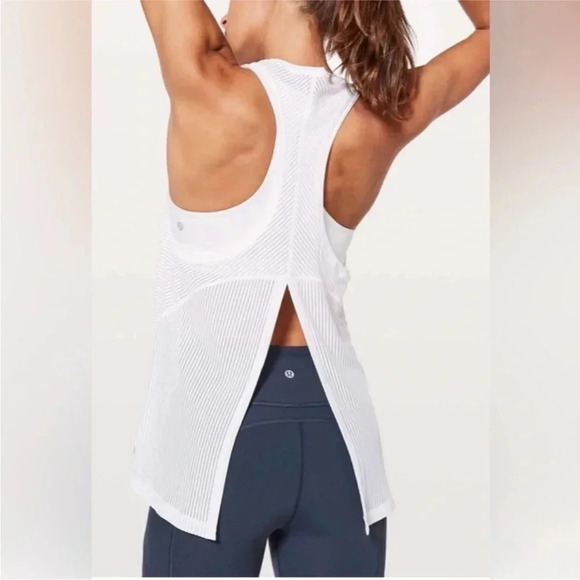 Lululemon Miles Ahead Tank white pink bundle Size 8 - Picture 2 of 7